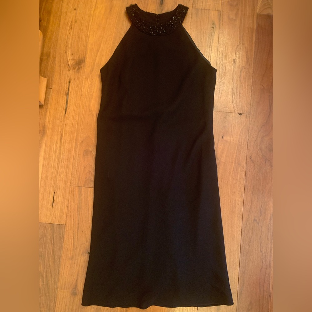 Jones New York Beaded Black Sleeveless Dress